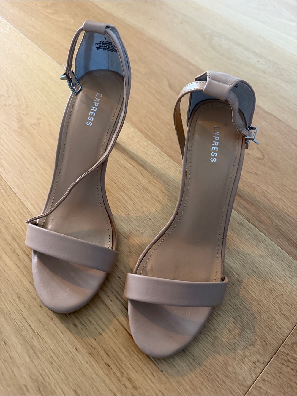 Express Blush Nude Ankle-Strap Heels